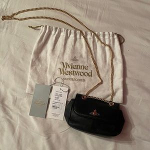 Vivienne Westwood Black Nappa Small Chain Bag